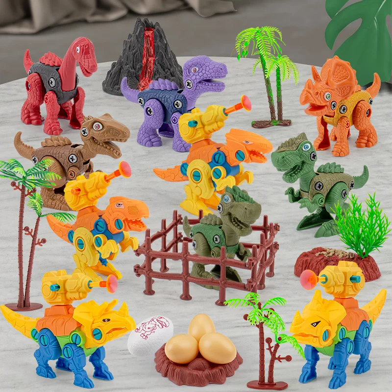

Newest Dinosaur Toys DIY Take Apart Dino Model Tyrannosaurus Rex Mechanical Triceratops Boys Gifts For Kids Children
