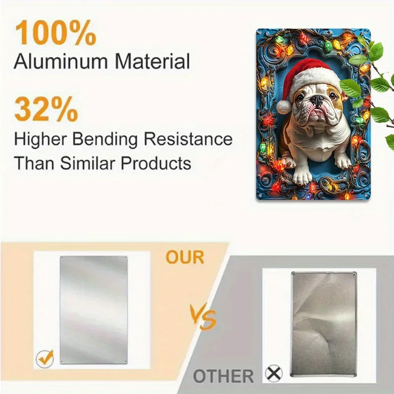 Алюминиевый настенный рисунок с праздничным бульдогом металлическая вывеска