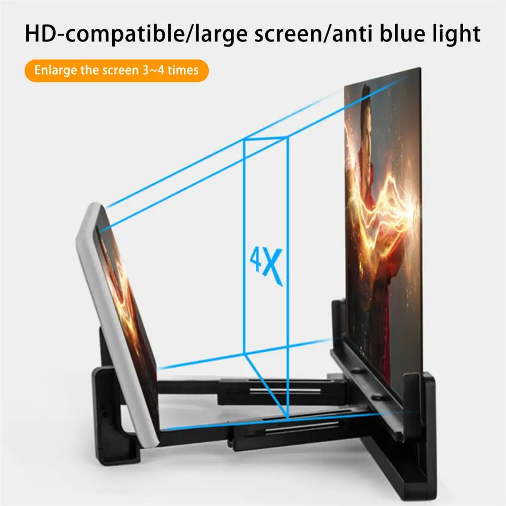 

Phone Screen Amplifier Stable ABS Wide Compatible for Household Cellphone Screen Magnifier Phone Magnifying Glass