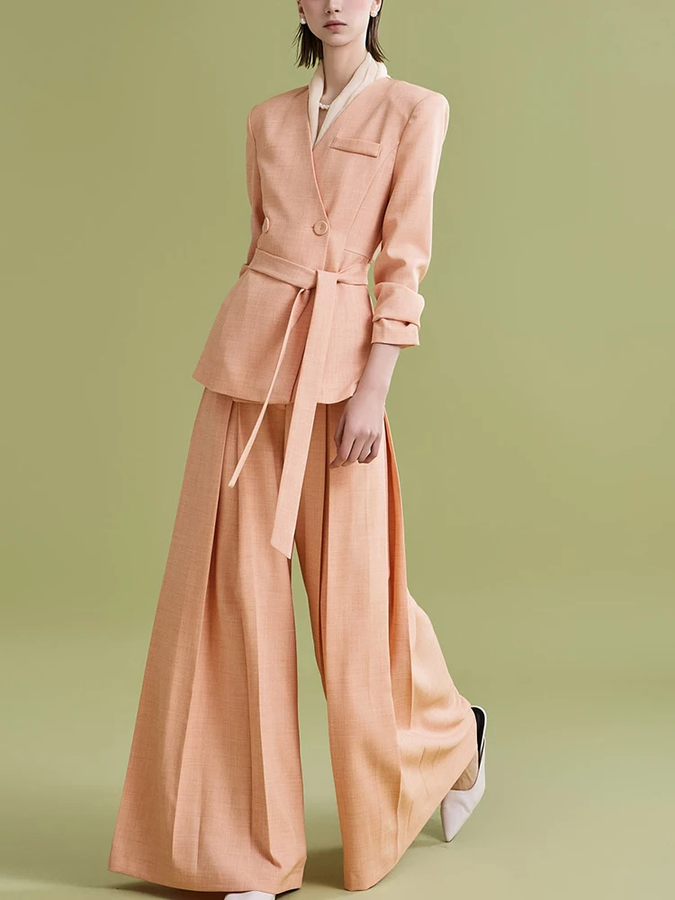 TWOTWINSTYLE однотонный элегантный комплект из двух предметов для женщин v-образный