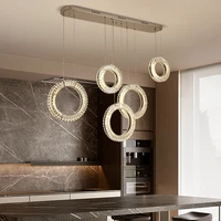 dining room chandelier modern light luxury new crystal chandelier creative ring combination dining table bar pendant light