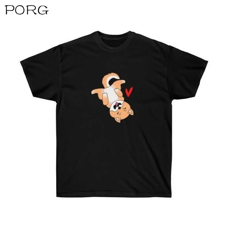 

Футболка Happy Shiba Inu мужская с рисунком, милая забавная тенниска из 100% хлопка, модная уличная одежда