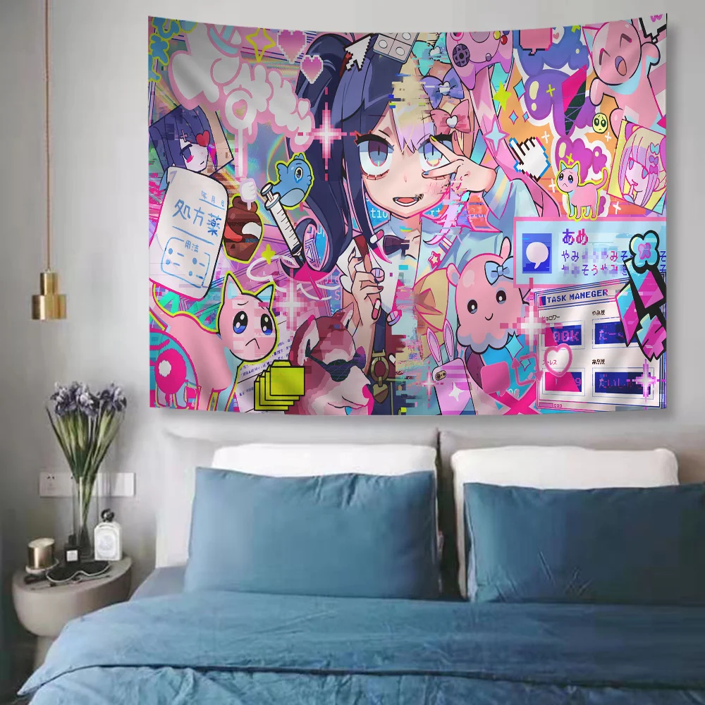 N-Needy Girl Cartoon Tapestry Art Science Fiction Room Home Decor