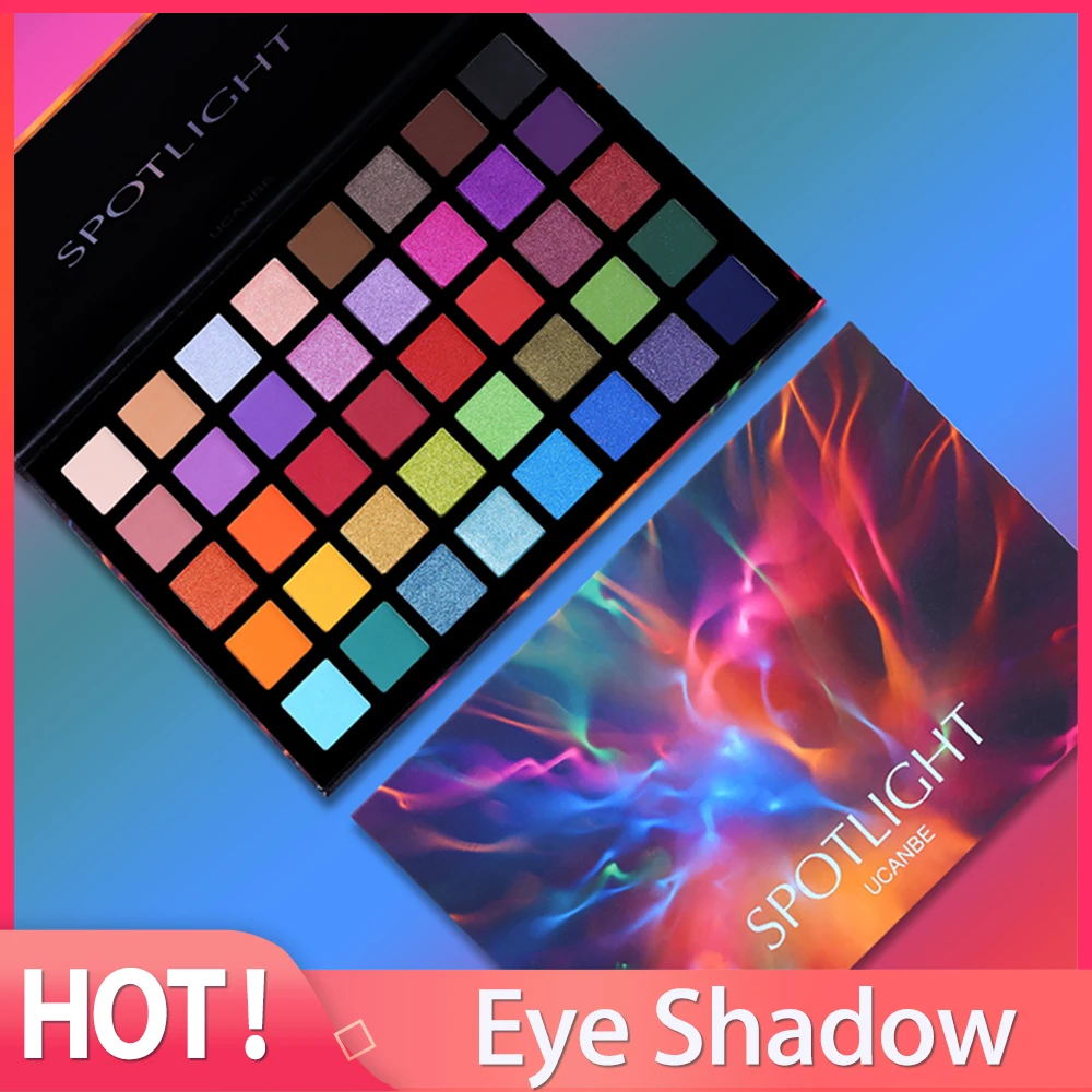 

Модные 40 цветов Тени для век Палитра матовый прожектор Красочные Тени для век палитра для макияжа Шиммер пигментная косметическая пудра