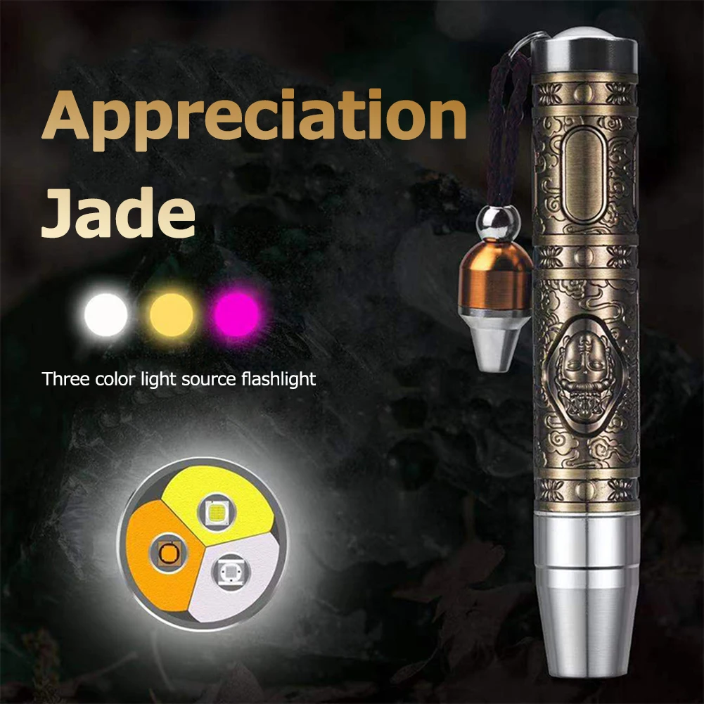 

Jade Detector Light 3 Modes Identification Jade Flashlight Ultraviolet Aluminum Alloy Strong for Emerald Jewelry for Gems Amber