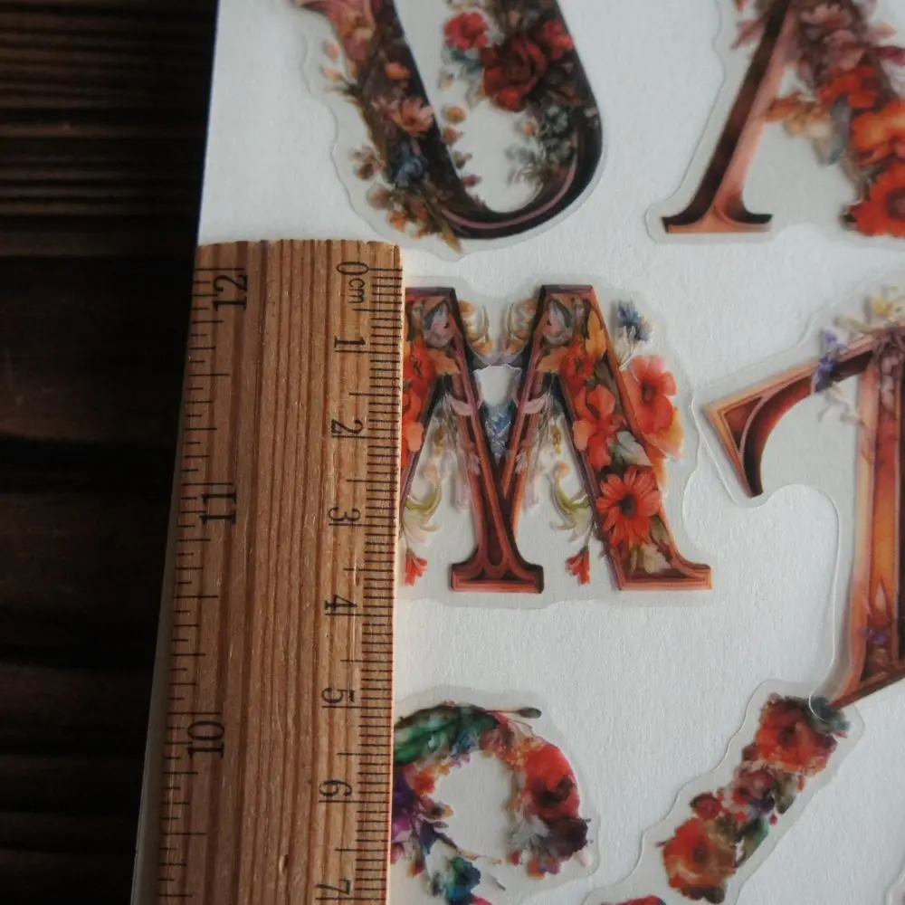 78 шт. наклейки из ПВХ в виде цветов и букв алфавита