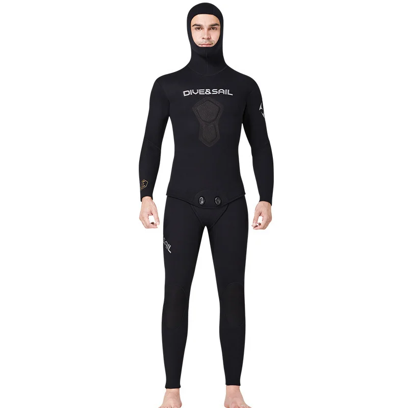 New Professional fish hunting suit CR3/5/7mm free diving outdoor camouflage hooded warm split