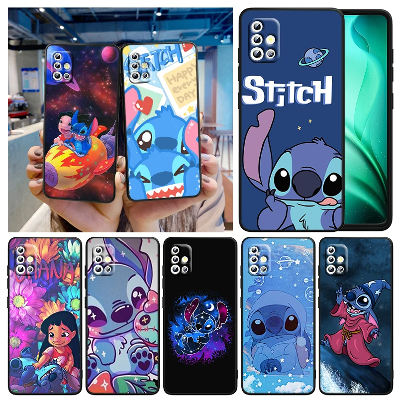 

Anime Disney Stitch Cartoon For Samsung A73 A72 A71 A53 A52 A51 A42 A33 A32 A23 A22 A21S A13 A04 A04S A03 5G Black Phone Case