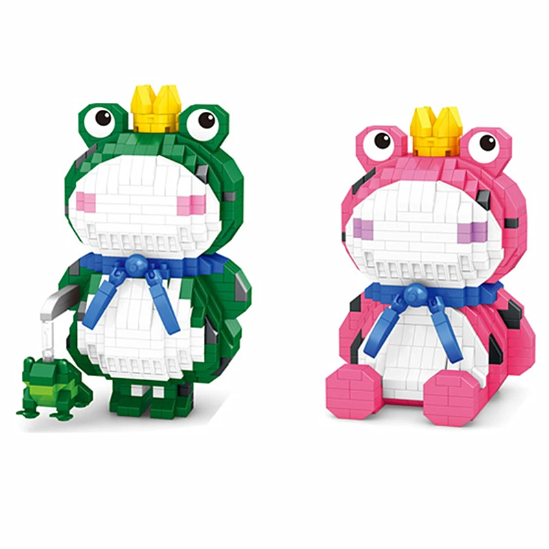 7645A-7646A Новый конструктор в виде мультяшной лягушки забавные микрочастицы