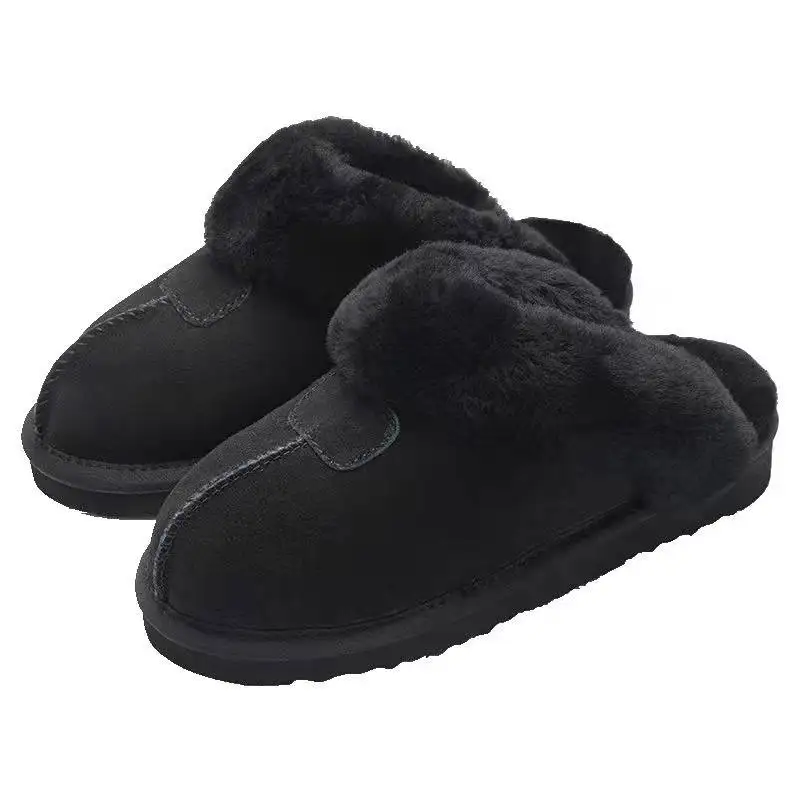 Женские зимние высококачественные домашние тапочки из натуральной воловьей