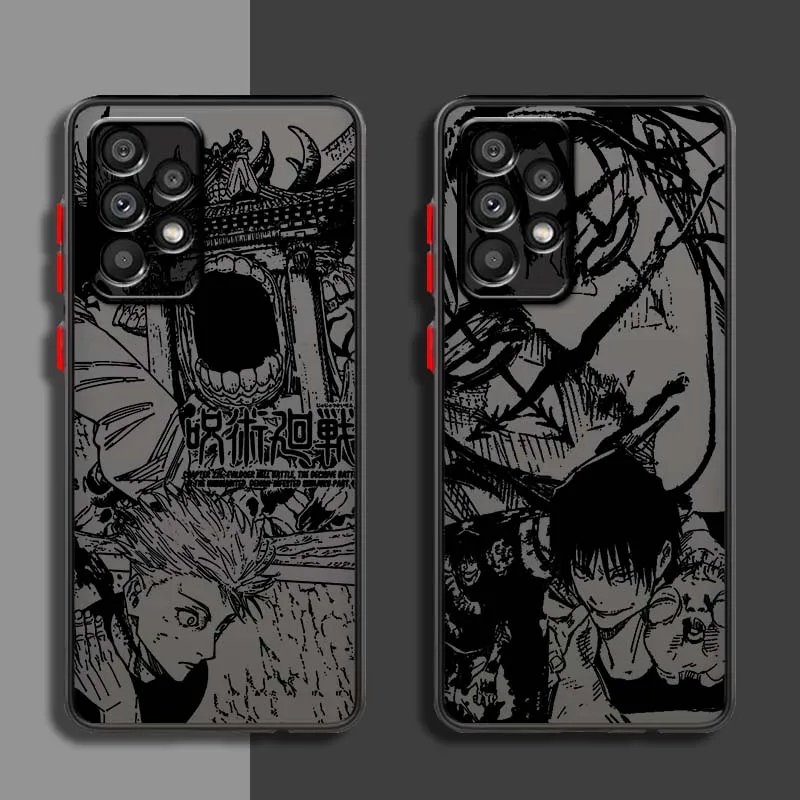 Фото Крутой чехол для телефона Jujutsu Kaisen для Samsung Galaxy A71 A56 A55 A54 A53 A52 A51 A17 A16 A06, матовый полупрозрачный чехол. №2