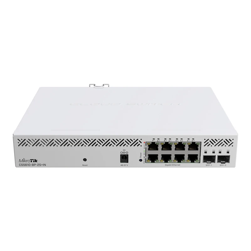 MIKROTIK CSS610-8P-2S+IN Switch caffordable PoE powerhouse with 8xGigabit PoE-out ports and 2x10 Gigabit SFP+ ports,162W,  VLAN