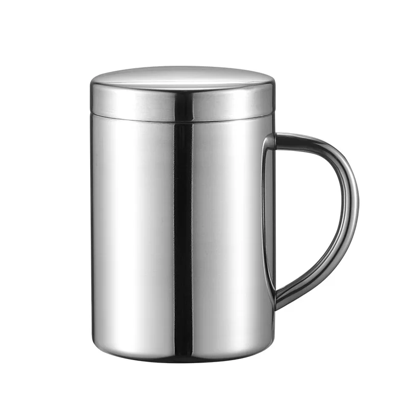 

Double Wall Stainless Steel Coffee Mug with lid Portable Cup Travel Tumbler Jug Milk Tea Cups Office Water Mugs