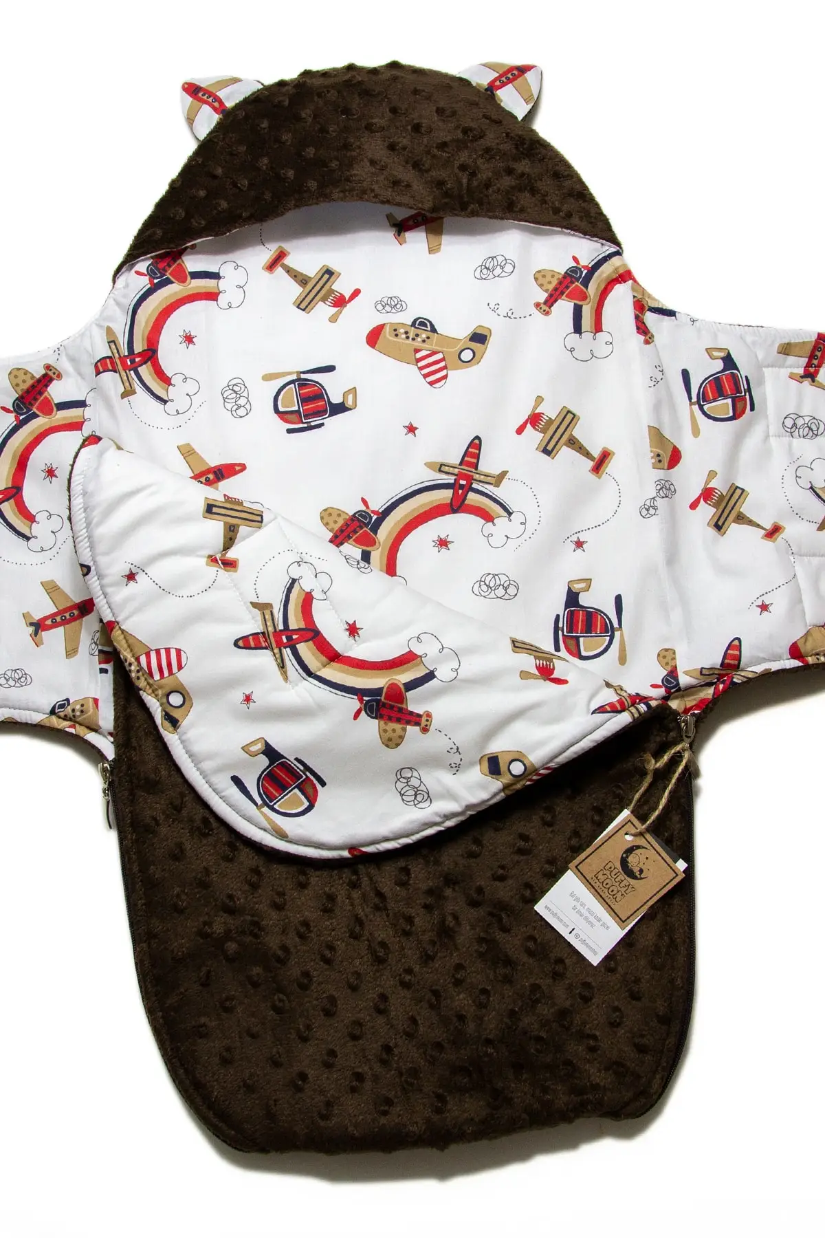 

Коричневые детские комбинезоны-Пеленальное Одеяло на молнии Женская Всесезонная хлопковая одежда с капюшоном с принтом