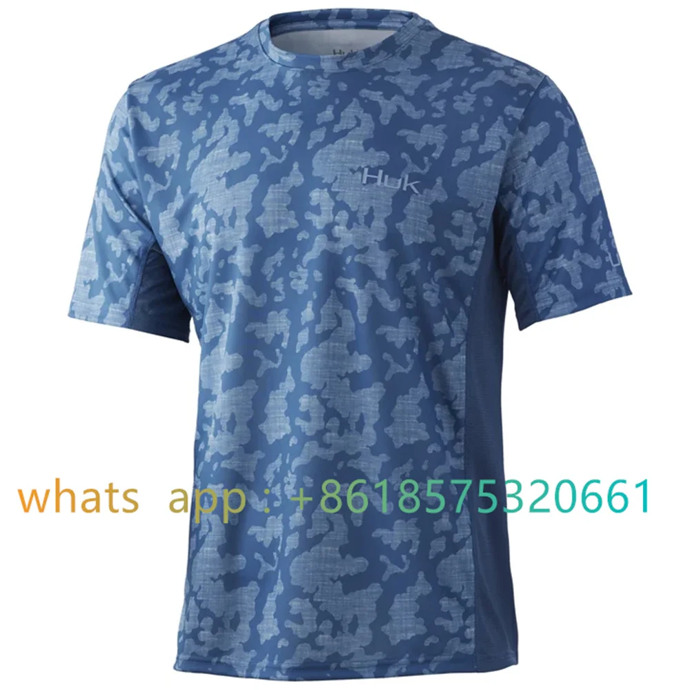 

Huk Men's Icon X Camo Short-sleeve Performance Fishing Shirt Round Neck Shirts Sports Camping Fishing Jerseys Uv Sweatshirt 2023