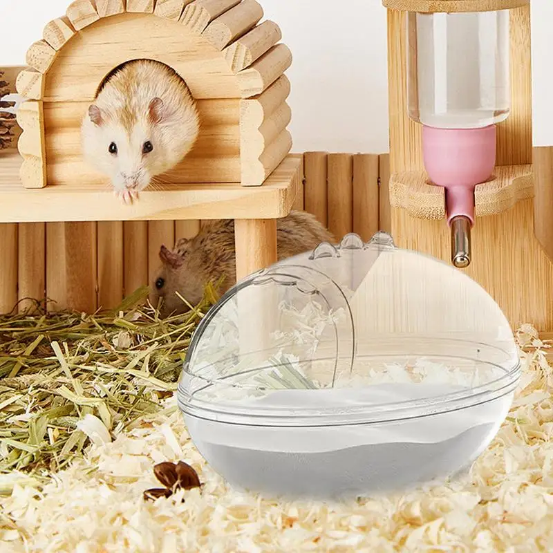 Wanna z piaskiem dla chomika Kąpiel zwierząt Toaleta i piaskownica na kurz Akcesoria do klatek czyszczenia kąpieli małych