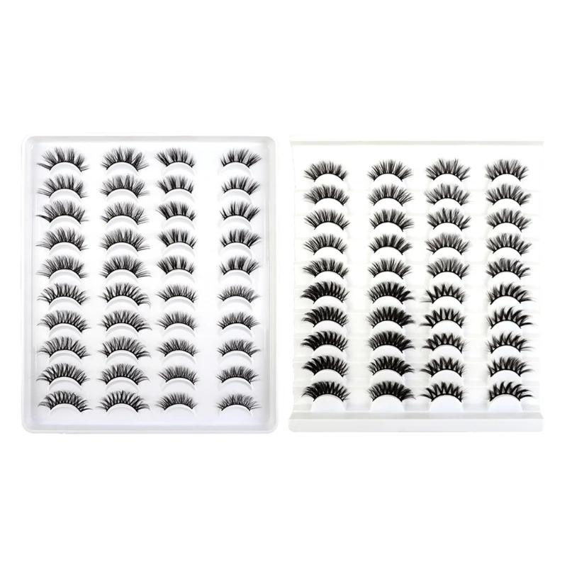 

3D Half False Eyelashes Natural Crisscross Messy Soft Fake Eyelashes 100% Handmade Slim Black Stems Makeup Lashes