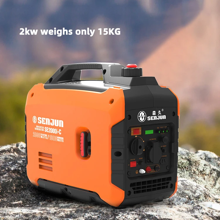 

AC220V DC12V/8.3A 2KW 80CC Silent Household Small Inverter Gasoline Generator, Portable Outdoor Emergency Charging Station