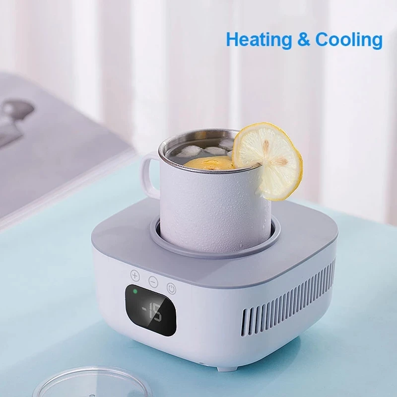 

2 in 1 Cup Heater Cooler Cup Beer Bottle Can Drinks Cooling Mug Beverage Cooler Coaster Samrt Thermostatic Cup 220V