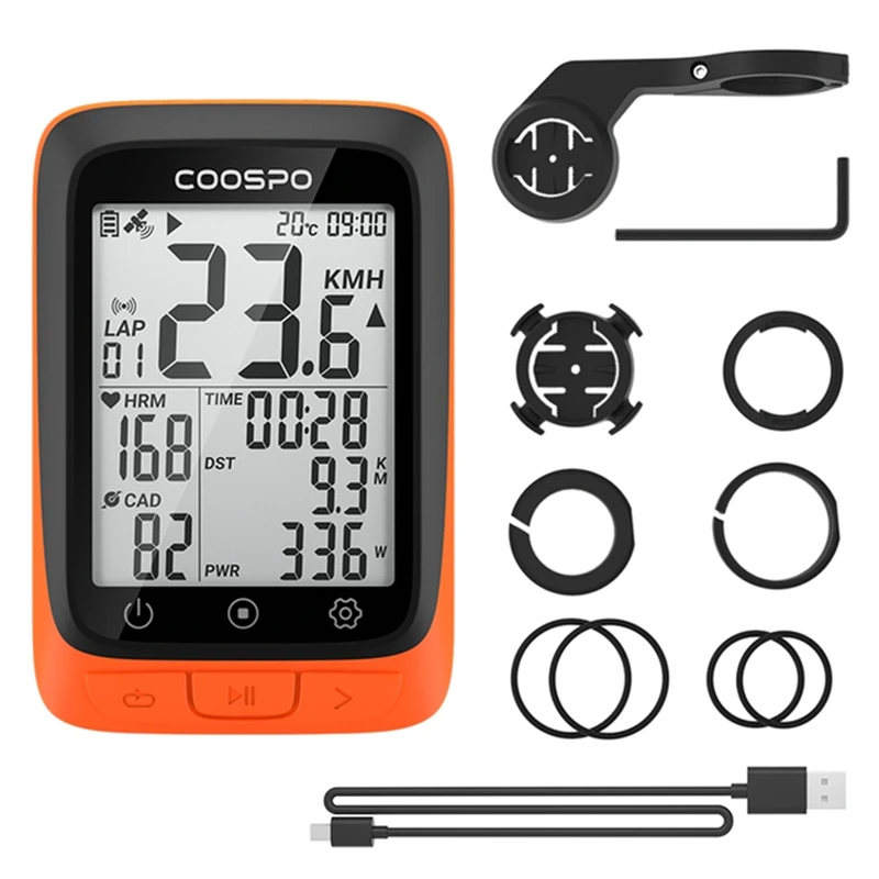 

Coospo BC107 Bike Computer GPS Wireless Bicycle Odometer Speedometer Cycle Computer 2.4inch Bluetooth5.0 ANT+ Waterproof GPS+BDS
