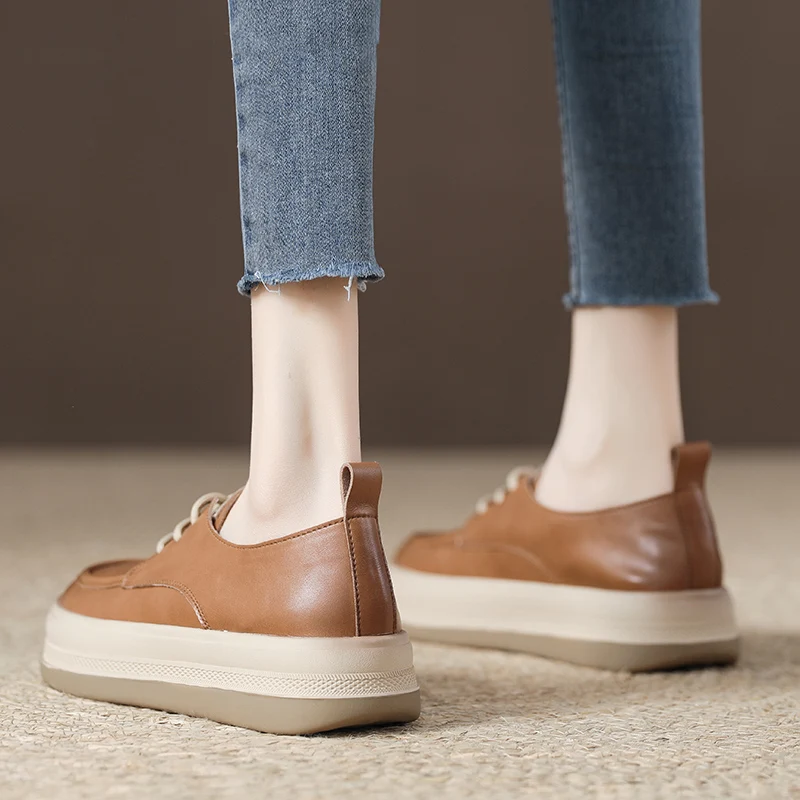 

British Style Cross Women's Shoes Female Footwear Casual Sneaker Clogs Platform Oxfords Loafers With Fur Round Toe Preppy Dress