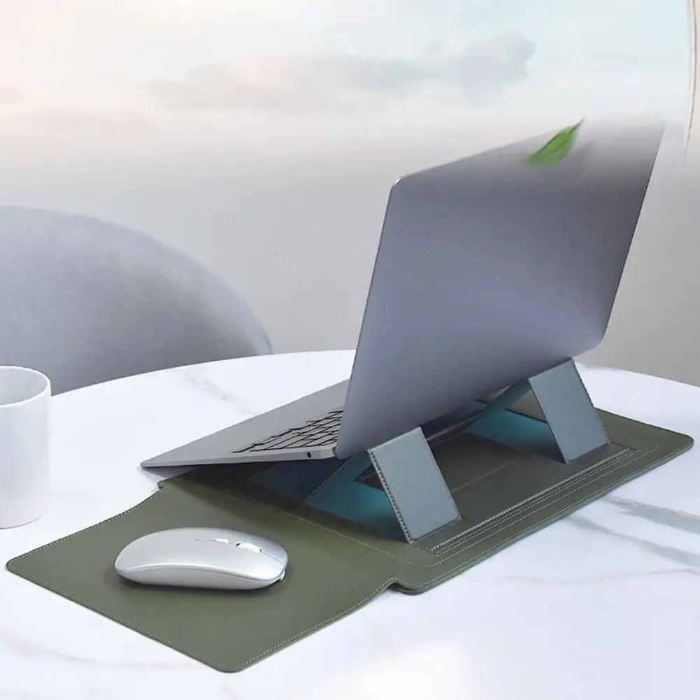 

12/13/13.3/14/15/16 Inch Laptop Bag Multifunctional Waterproof Heat-insulating Mouse Pad with Stand Notebook Bag Stand Holder