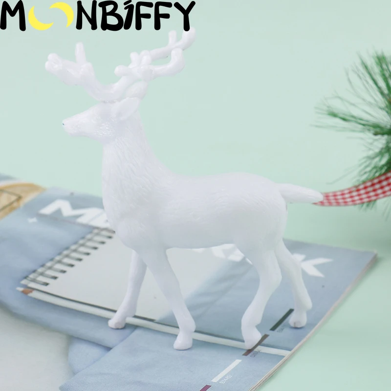 

5cm*6.5cm Mini Deer Doll Garden Home Artificial Model Plastic Crafts Statue Home Decoration Children Toy Decoration Christmas