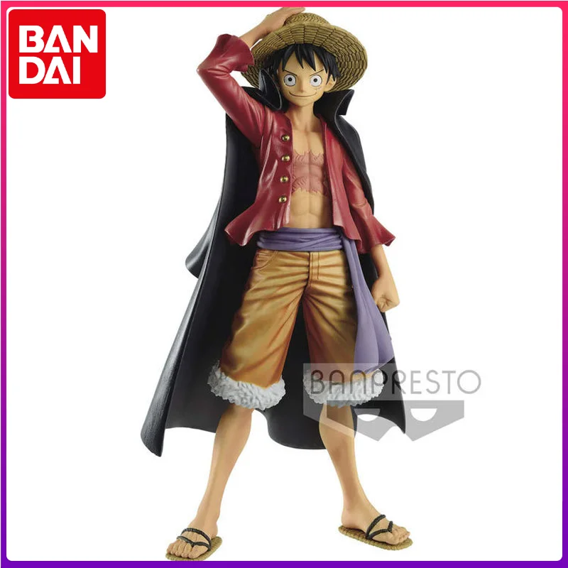 

Bandai One Piece Figure DXF Monkey D Luffy Anime Model Black Cloak Cartoon Action 16cm Dolls Gift Collectible Children's Toys