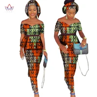 african bazin riche dress for women 2 pieces set tops african print skirt with headscarf bodycon skirt plus size 6xl wy1072