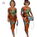 Африканский базин, богатое платье для женщин, комплект из 2 предметов, топ и юбка с Африканским принтом, облегающая юбка размера плюс 6XL WY1072