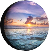 spare tire cover universal tires cover sunset on the ocean car tire cover wheel weatherproof and dust proof uv sun tire