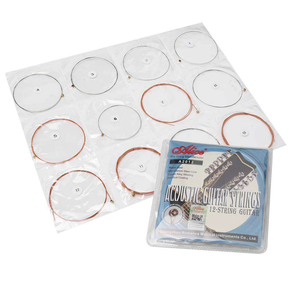 

Brand New Guitar String Alice 12 String Stainless Steel Acoustic Guitar String Coated Copper Alloy Light Tension