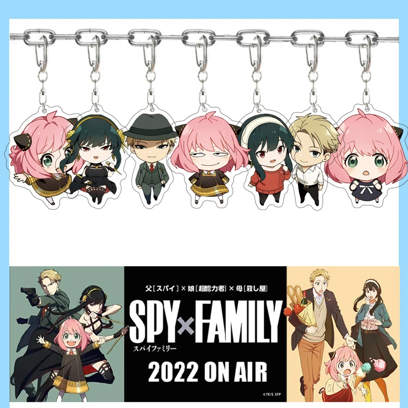 

Acrylic Keychain Japanese Manga SPY x FAMILY Cartoon Figure Anya Loid Yor CP Forger Pendant Keychains Keyring Key Holder Gifts