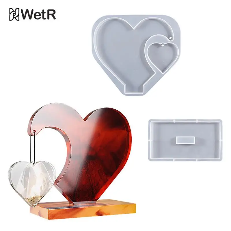 

Photo Frame Silicone Mold With Base Semi-stereoscopic Love Splicing Casting Pendant Silicone Mold Suitable For Handmade Crafts