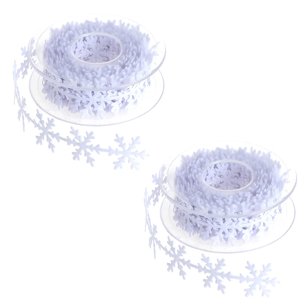 

Ribbon Christmas Glitter Snowflake Lace Silver Trim Decoration Ornament Snowflakes Sequins Decorative