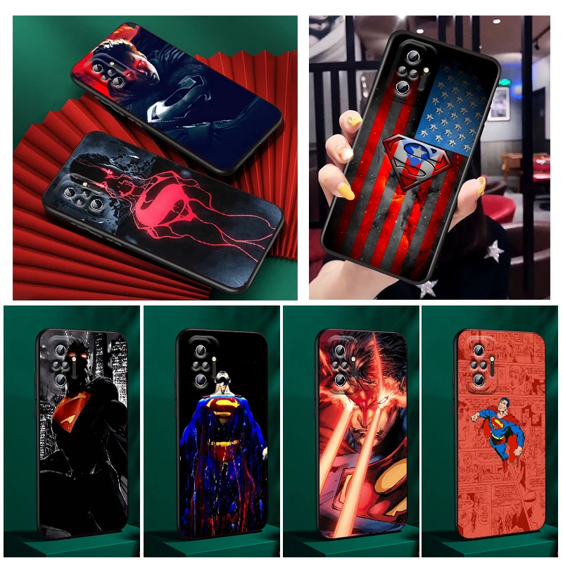 

Justice League Superman Cool Phone Case For Xiaomi Redmi Note 11E 11S 11 11T 10 10S 9 9T 9S 8 8T Pro Plus 5G Black Funda Cover