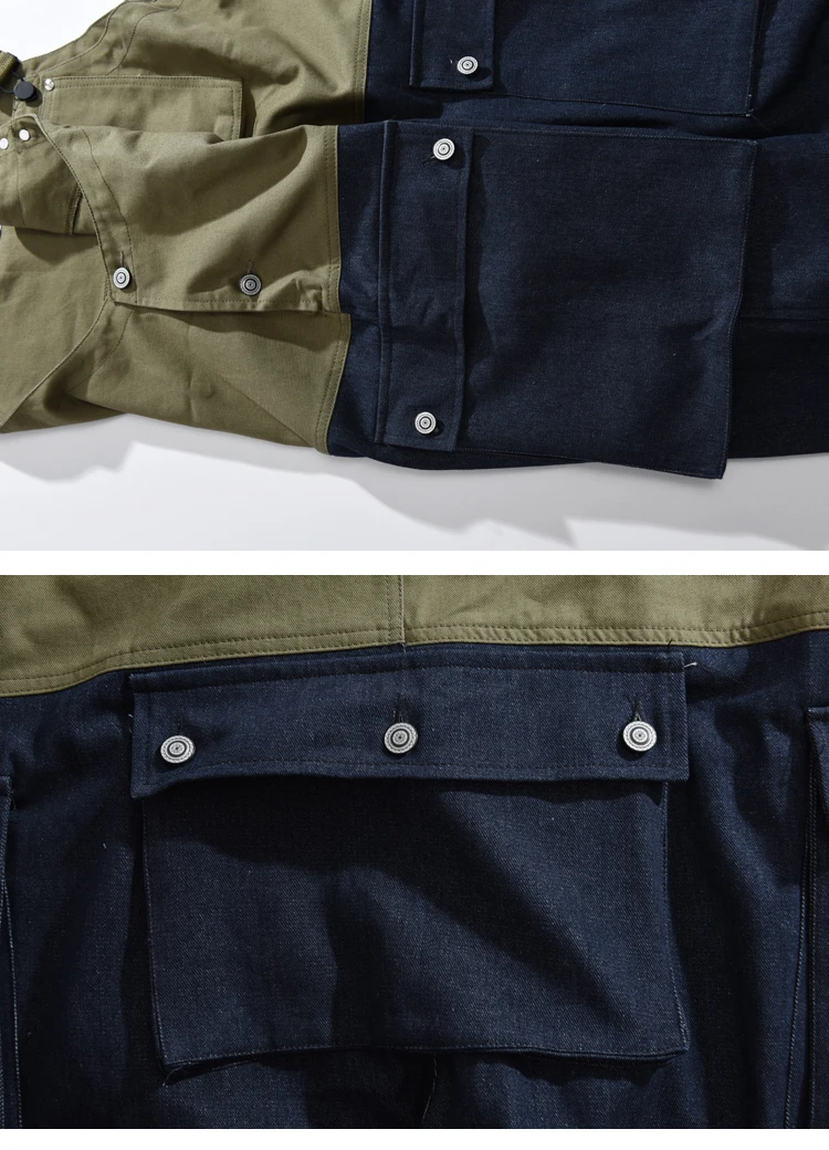 Vintage Patchwork Overalls Harajuku Aesthetic Clothes Denim Jeans Jumpsuits High Streetwear Bib Suspender Pants Men Tool Trouser