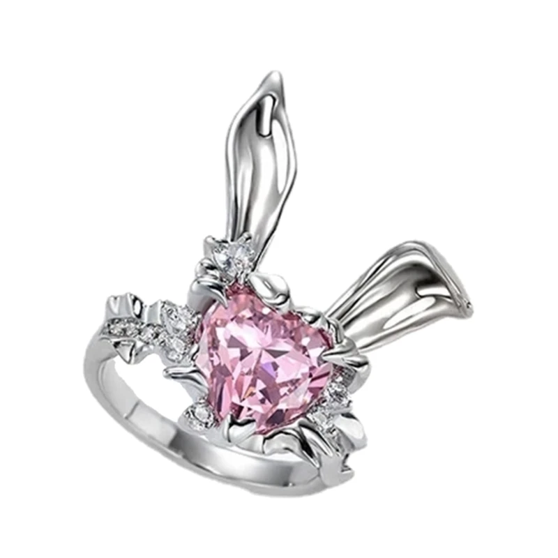 

Rabbit Shaped Adjustable Finger Rings Alloy Material Jewelry Gift for Women Dropship