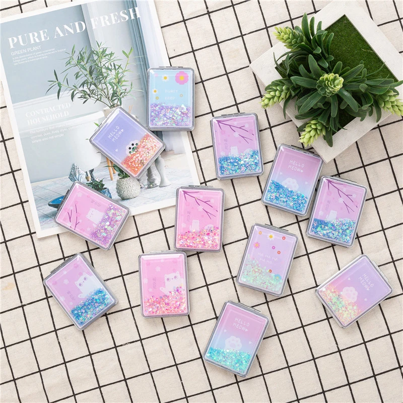 Портативное двустороннее складное косметическое зеркало женские подарки с