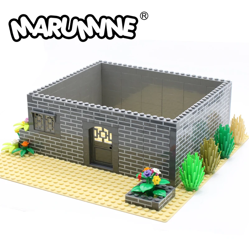 Marumine MOC Идея Кирпичи 100 шт 1x4 Точки Дома Стены Строительные Блоки Куб Детали Совместимость с 15533 Строительные Аксессуары На.