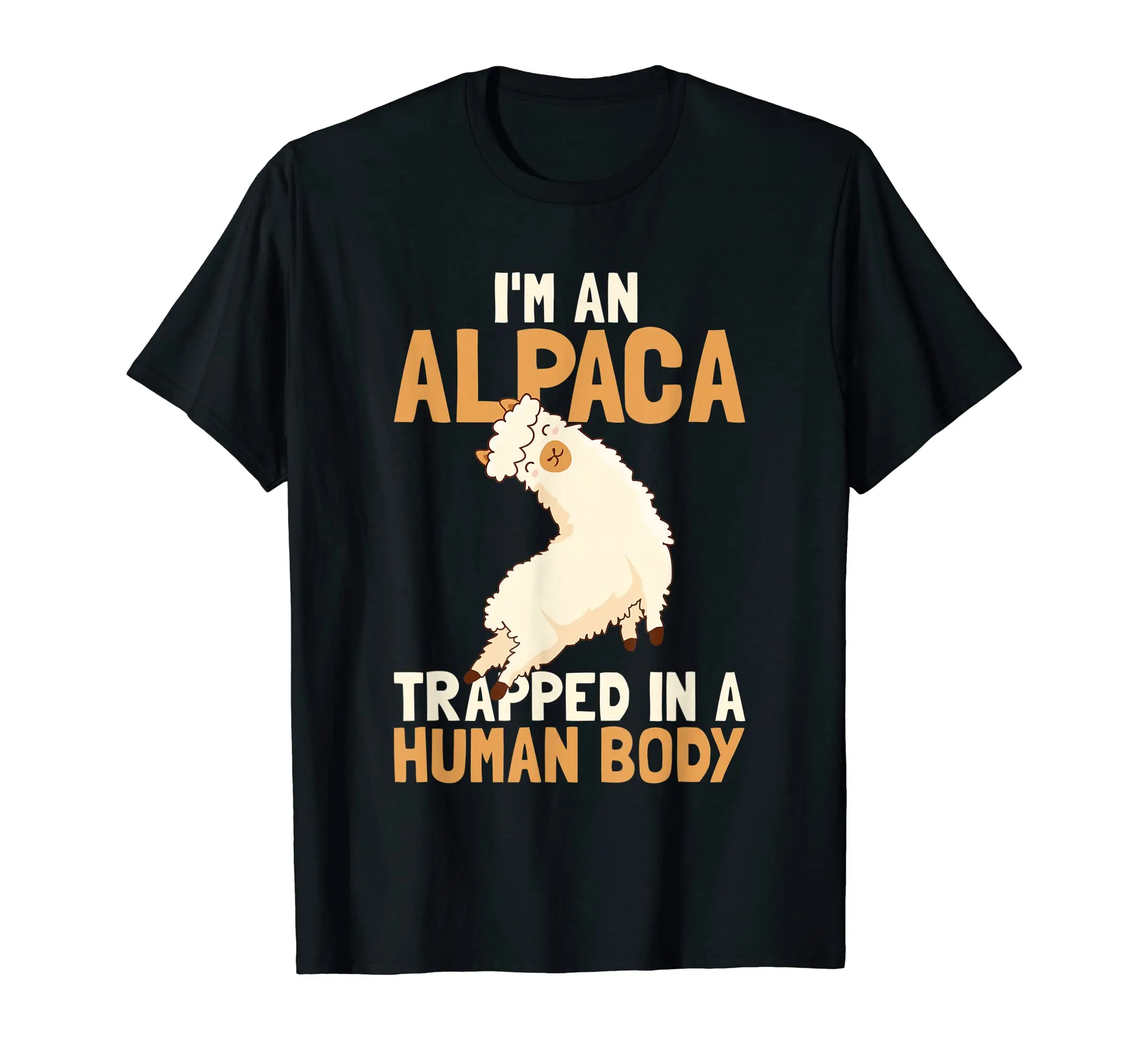 

100% Cotton Funny Alpaca Lover Design Alpaca in a Human Body T-Shirt MEN WOMEN UNISEX T Shirts Size S-6XL