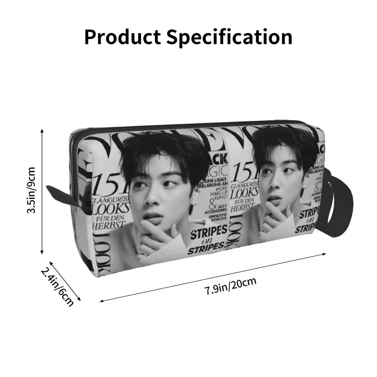 Фото Пенал Cha EunWoo Kpop Astro для студентов, коробка для ручек, сумка для карандашей, канцелярские принадлежности, женская косметичка №2