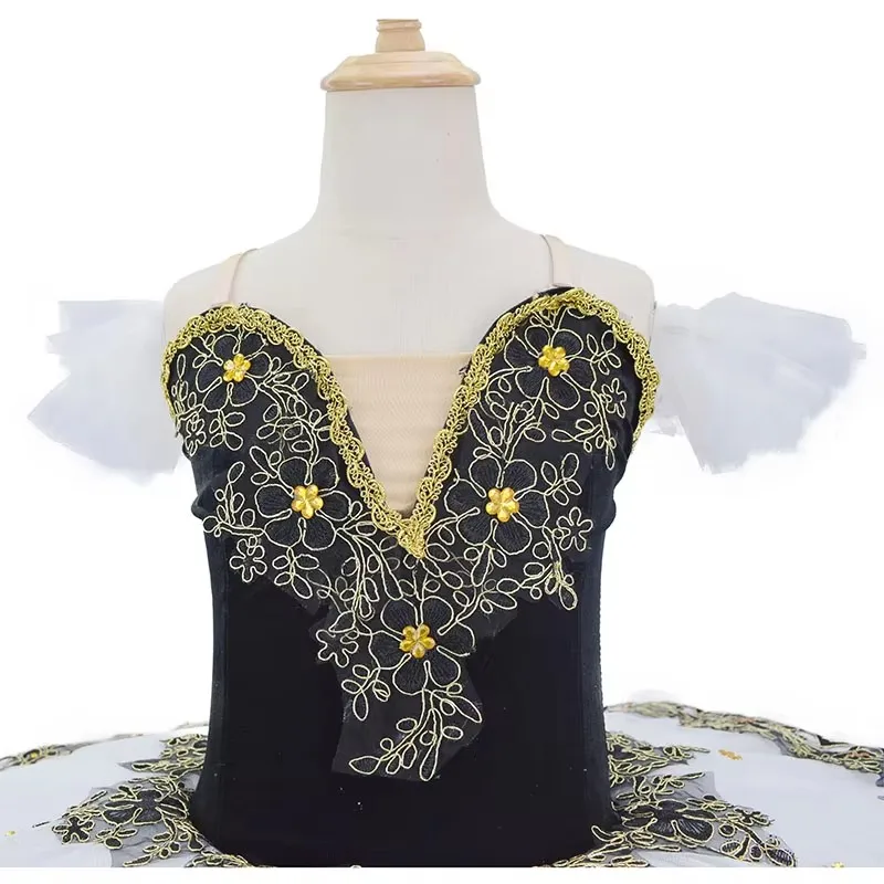 Белая профессиональная балетная юбка женский черно-белый костюм для выступлений