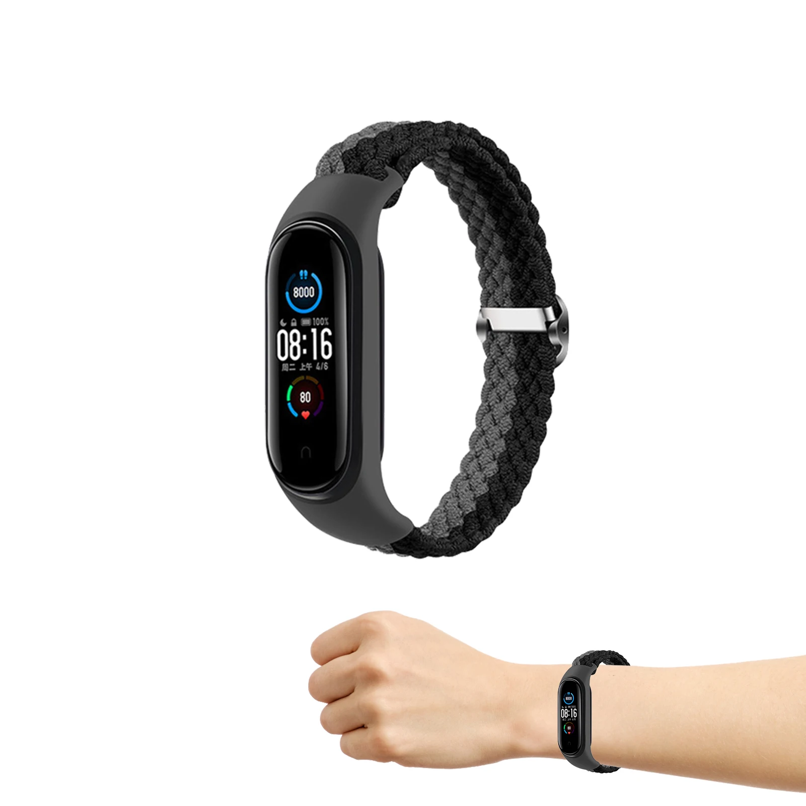 

Elastic Braided Solo Loop Nylon Strap ForXiaomi Mi Band 6 5 4 3 Replaceable Nylon Bracelet Silicone Wristband For Miband 6