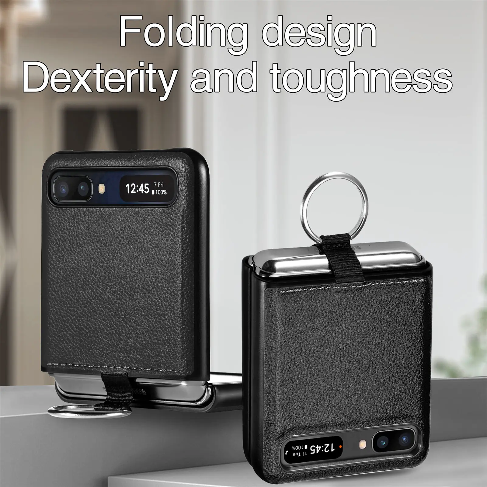 Кожаный складной чехол для Samsung Galaxy Z Flip2 Flip1 флип-чехол телефона аксессуары 6 5 2 1