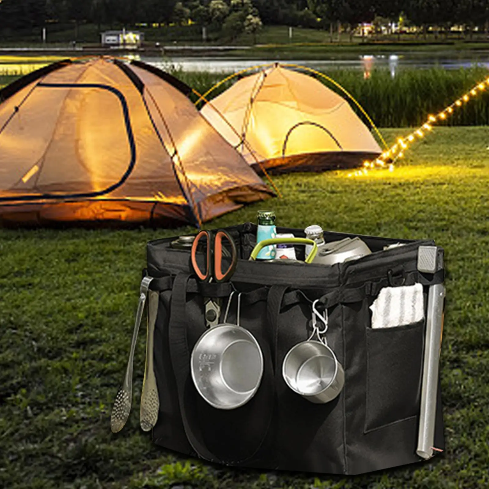 

Camping Storage Bag Tote Utility Carry Bag 14x9.6x12.8inch Multifunctional