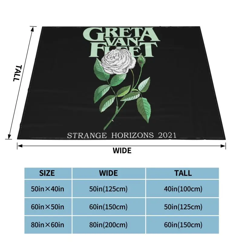 Одеяло Greta Van Fleet странные горизонты Tour 2021 01 зимнее покрывало на диван