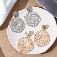 trendy jewelry metal hollow dangle earrings 2022 new trend popular style fashion statement earrings for women party gifts