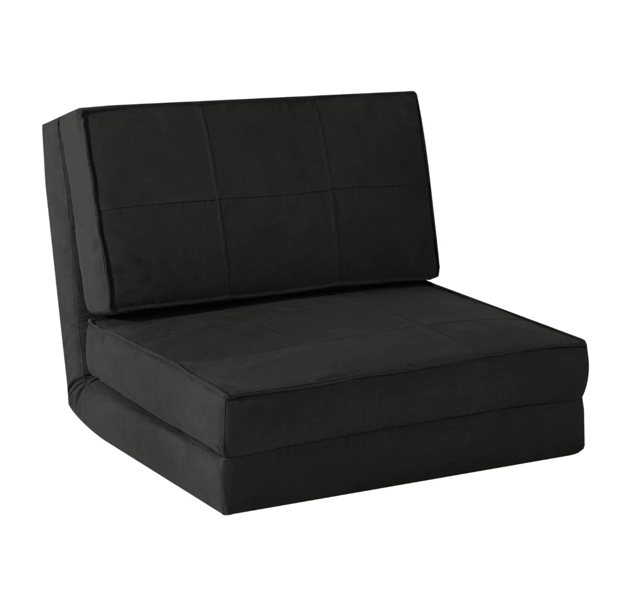 

Ultra Soft Suede 3 Position Convertible Flip Lounge Chair, Black