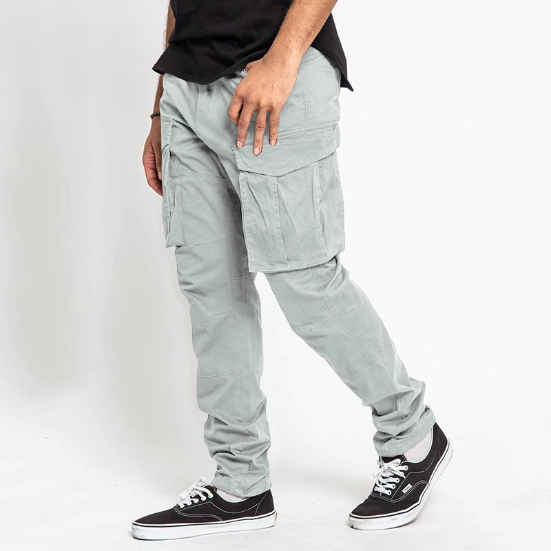 

Новинка 2023, серия весна-осень, повседневные штаны для бега, мужские удобные спортивные рабочие штаны на шнурке с эластичным поясом